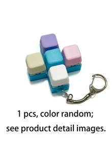 2026 Nouveau pendentif de touche de clavier anti-stress créatif - options de couleurs multicolores, avec porte-clés, convient aux claviers mécaniques - cadeau de la Saint-Valentin et accessoire de mode, 1 pièce Porte-clés de clavier anti-stress émettant un son - Un jouet anti-stress, un soulagement de la pression et une couleur macaron vive et belle. - Multicolore - Voir 20