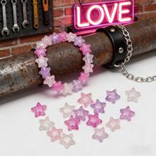 222 Pink-Purple Three-Dimensional Star Beads With A Plump Shape And Delicate Crackle Glaze Texture. Ideal For DIY Bracelets, Necklaces, Earrings, And More. Easy To Use, Perfect For Craft Lovers To Create Jewelry In A Variety Of Styles. - 粉色 - 查看 8