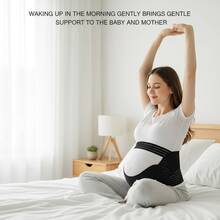 1PC Bestselling 3-In-1 Maternity Belly Support Belt, Shoulder Strap Pregnancy Belly Band, Adjustable Abdomen Support Second & Third Trimester Pregnant Women - màu đen - Xem 4