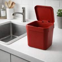4L Trash Can With Easy-Open Click Lid For Sink, Kitchen, Office, Bathroom - Small, Compact, Colorful, Multipurpose - 黑色 - 查看 6