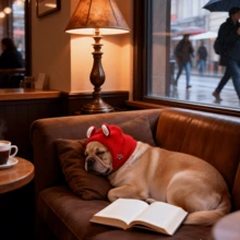 Sombrero adorable para perro, se mantiene firmemente en su lugar - Cuenta con un diseño de correa elástica ajustable que se adapta al 90% de los perros pequeños, incluso durante sacudidas intensas. - Rojo - Ver 6