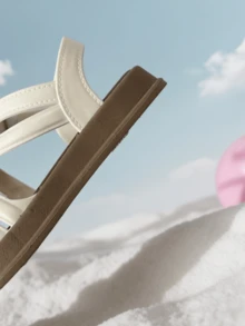 Girls' Daily Wear Open Toe Ankle Strap Platform Sandals With Multi-Strap Design - White - View 6