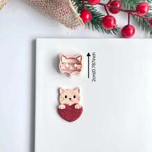 动物及心形系列聚合物粘土切割模具，包括大象、猫、老鼠、熊、狐狸、猪等造型，适合初学者制作手工聚合物粘土耳环和陶瓷工艺品。 - 杏色 - 查看 19