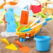 Colorful Summer Beach Toy Set, Suitable For Children, Includes Blue Beach Car With Orange Shovel/Bucket, Red & Blue Beach Buckets, Multi-Color Shovels (Green/Blue/White/Pink/Yellow), Starfish/Crab/Castle/Pyramid/Octopus/Shell Molds, Blue Ocean-Themed Water Tower And Orange Watering Can; Random Colors And Styles, Perfect For Digging Sand, Building Sand Castles And Playing In Water, An Ideal Gift For Children's Birthday, Summer Or Holidays - Multicolor - View 4