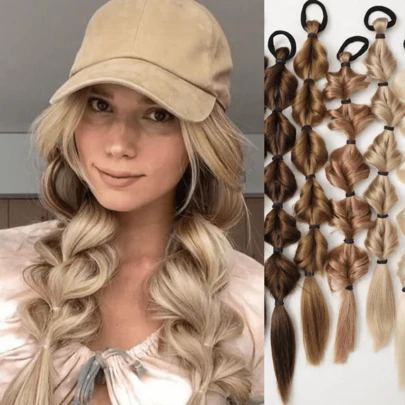 20 Inch Lantern Puff Ponytail, Ponytail Hair With Wig,Hair Braids Natural Dyed Fried Dough Twists Braid Lantern Braid, Suitable For Women.