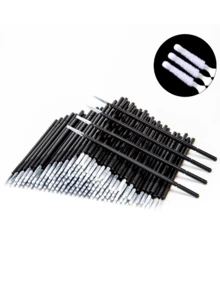 500/400/200/100pcs White, Black, Pink And Purple Soft Micro Brushes, Disposable Micro Brush Heads For Eyelash Extension, Eyelash Glue Cleaning, Eyelash Brush, Eyebrow Brush, Eyeshadow Brush, Spiral Brush, Mascara Brush - Multicolor - View 1
