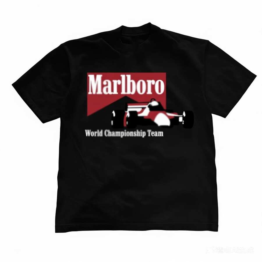 Vintage Märlboro Racing T-Shirt, Merch Graphic Tee, Unisex Tshirt - 黑色1 - 查看 1