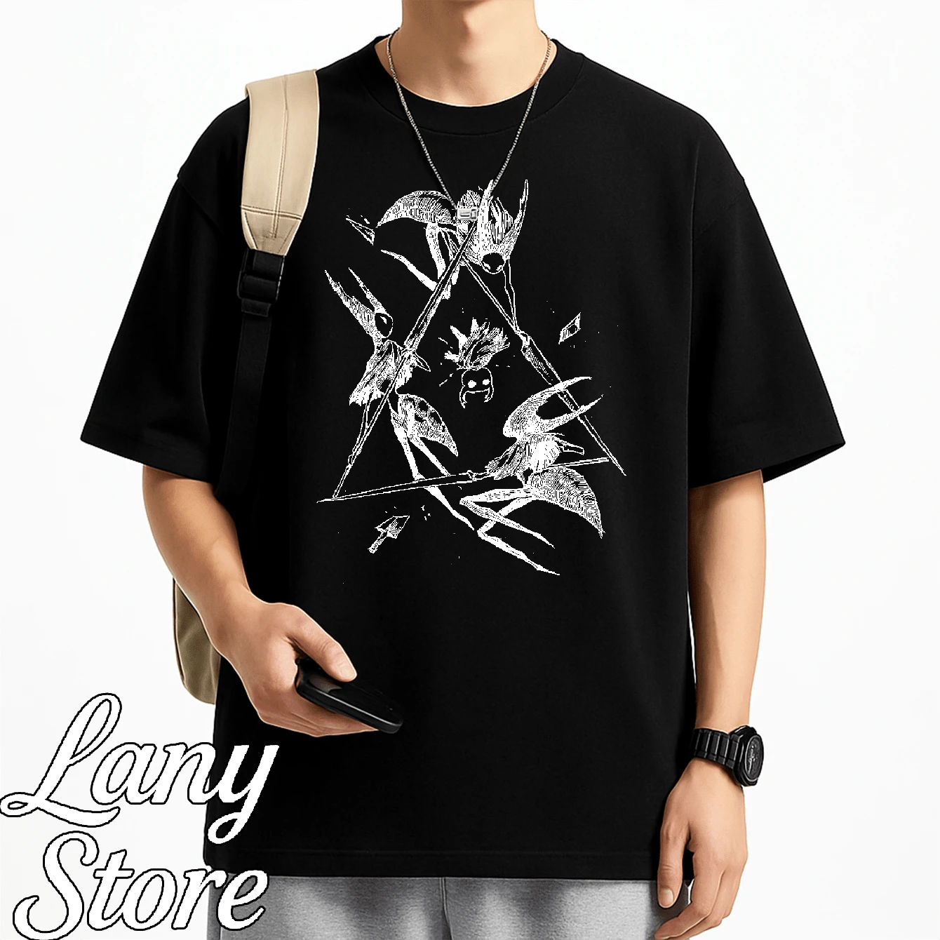 Hollow Knight T-Shirt Video Game Metroidvania Geek Unisex Male Female 100% Cotton Top Premium Streetwear Launch Immediate Shipping Various Colors!! Plus Size - 黑色 - 查看 1