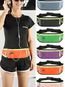 Slim Fit Running Waist Belt, Unisex Fitness Waist Bag, Sports Waist Pack, Suitable For Running, Walking, Cycling, Camping, Gym (Random Style) - Multicolor - View 1