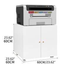 Metal Printer Stand With Storage, Mobile Printer Table For Small Spaces With Adjustable Shelf, Filing Cabinet On Wheels For Home Office (White) - 白色 - 查看 3