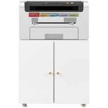 Metal Printer Stand With Storage, Mobile Printer Table For Small Spaces With Adjustable Shelf, Filing Cabinet On Wheels For Home Office (White) - 白色 - 查看 7