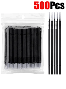 500/400/200/100pcs White, Black, Pink And Purple Soft Micro Brushes, Disposable Micro Brush Heads For Eyelash Extension, Eyelash Glue Cleaning, Eyelash Brush, Eyebrow Brush, Eyeshadow Brush, Spiral Brush, Mascara Brush - Multicolor - View 9