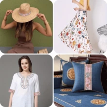 1.5 Yard/2.5 Yard New Embroidered Lace Trims, Embroidered Lace, Water-Soluble Lace, Applique Lace, Sewing Handmade Decorations, Suitable For Sewing Crafts, Party, Wedding, Clothing Decoration, Headwear, Collar, Hat, Gift Packaging, Curtains, Tablecloths, Home Textiles, Bags, Bedding, Holiday Decorations And DIY Accessories - Red - View 10