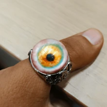 1pc Exquisite Women's Open Ring, Exaggerated Realistic Blood Red Eyeball Design Open Ring, Bold Vintage Ring, Jewelry Women, Western Jewelry - 眼球設計戒指 - 查看 9