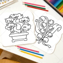 COZY BLOOMS 成人大胆不对称图案涂色书，精美儿童绘画书，完美的派对和生日礼物，24页单面不对称设计，放松身心的益智DIY绘画书 - 不規則著色書 - 查看 8