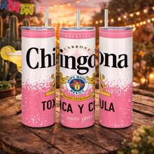 1pc 20oz Stainless Steel Ombre Pink Chingona Insulated Tumbler With Lid And Straw, Vacuum Sealed, Keeps Hot 12hrs/Cold 24hrs, Reusable Travel Mug For Office & Everyday Use, Cute Latina Women Gift - White - View 4