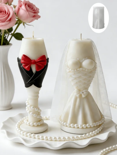 Silicone Mold For Wedding Dress | DIY Scented Candle / Plaster Figurine Wedding Decor Mold, Wedding Dress Silicone Mold, DIY Scented Candle Mold, Plaster Figurine Mold, Wedding Decor Mold, Silicone, 3D Dress Mold, Souvenir Mold, Handcraft Hobby Tool, Resin Casting Mold, Anniversary Gift Mold