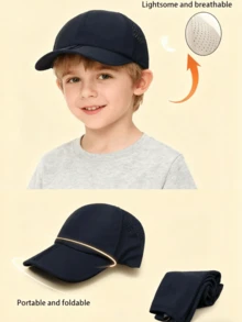 1pc Soft & Skin-Friendly Solid Color Foldable Baseball Cap, Quick-Drying Breathable Fabric - 1PC - View 13