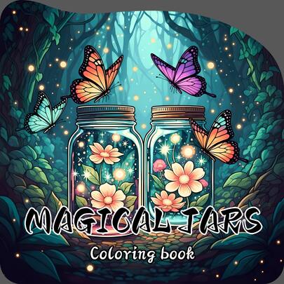 GDTME Magic Potion: Adult And Teen Healing Fantasy Coloring Book, Featuring Unique Magic Potion Bottles, Fairy Jars, And Alchemist's Domain. 18cm Extra Large Asymmetrical Cut Single-Sided Printing, Easy Tear Design. Immersive Coloring, Stress Relief. Ideal For Back To School, Ramadan, And Valentine's Day Gifts