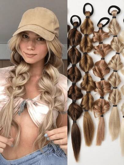 20英寸灯笼蓬松马尾辫，带假发的马尾辫，天然染色油炸面团扭辫灯笼辫，适合女性。