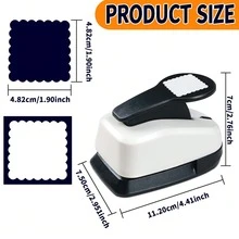 Dụng cụ dập lỗ hình vuông 50mm, họa tiết dập lỗ thời trang, thích hợp cho các sản phẩm thủ công bằng giấy, thiệp, sổ lưu niệm, học sinh. - Dụng cụ đục lỗ hình vuông răng cưa 2 inch 50mm - Xem 10