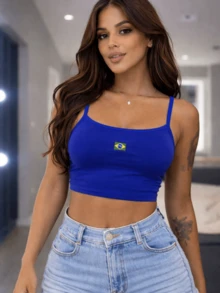 Brazilian Blue Cropped Top - Azul - Ver 1