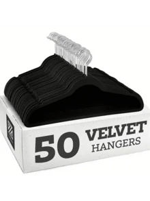 1pc Premium Velvet Hanger, Non-Slip Soft Felt Clothes Hanger, Sturdy Garment Hanger, Coat & Suit Hanger, Ideal Wardrobe Accessory - Multicolor - View 1