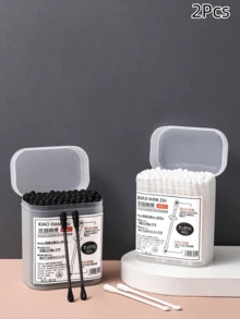 200/1000Pcs Double-Headed Cotton Swabs, 2-In-1 For Ear Cleaning & Makeup Removal, Multi-Purpose Personal Care Cotton Buds, Household Essential - Multicolor - View 13