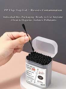 200/1000Pcs Double-Headed Cotton Swabs, 2-In-1 For Ear Cleaning & Makeup Removal, Multi-Purpose Personal Care Cotton Buds, Household Essential - Multicolor - View 7