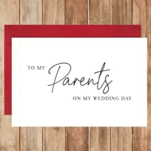 1 PC Wedding Day Greeting Card Set For Parents, Including A Card For The Father And A Card For The Mother, Wedding Greeting Cards, And Wedding Cards For Parents. - One Size Fits All - View 1