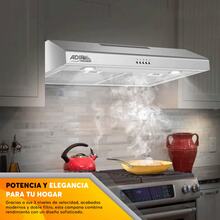 Campana Para Cocina Extractora 60 cm Acero Inoxidable con 3 Velocidades y Luz LED - Tipo de Enchufe A USA (110-127V) - Ver 6