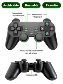 Consola Retro Game Stick 4k,Consola de Videojuegos Retro,Mini Consola inalámbrica USB HD Game Stick TV Consola de Juegos incorporada 20000 Juegos, Guardar automáticamente el progreso del juego - Negro - Ver 9