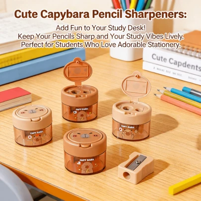 3pcs Cute Hamster Shaped Manual Pencil Sharpener, Random Colors, Suitable For School And Office, Portable Compact Stationery, For Pencils And Cosmetic Pencils, Office Desk Decor, Best Gift For Children, Students And Hamster Lovers, Back To School Season