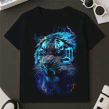 Kit Of 3 Tiger Lightning Bolt T-Shirts, 100% Cotton, Premium Printed, Men's T-Shirt, Sizes 2 To GG (Extra Large). - màu đen - Xem 3