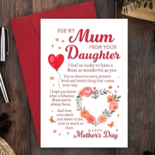 1 PC A Sweet Single Mother's Day Card From A Daughter To Her Mother, Containing Heartfelt Wishes, Perfect For Expressing Love And Gratitude To Mothers On Special Occasions And Celebrations. - One Size Fits All - View 7