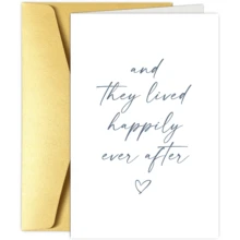 1 PC Simple And Elegant Wedding Card - "They Lived Happily Ever After" Message, Heart-Shaped Design, Suitable For Weddings, Anniversaries, And Special Occasions - A Heartwarming Valentine's Day Keepsake, Modern Font Style, Exquisite Packaging, High-Quality Printing. - One Size Fits All - View 4
