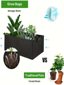 6pcs/4pcs/1pc Thickened Non-Woven Fabric Planting Bags With Handles, Suitable For Growing Vegetables, Flowers And Fruits, Can Be Used Indoor And Outdoor - Multicolor - View 4