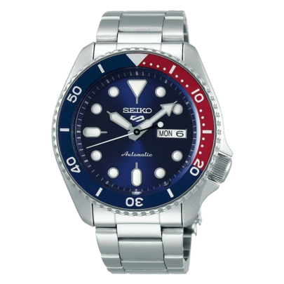 Seiko 5 Pcs Sports Style Automatic Mechanical Blue Dial Watches For Men, Item No.: SRPD53K1