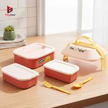 Lonchera Tipo Tóper 3 en 1 con Cubiertos y Asa Transportable Termorresistente YUDA16117 - Rosa coral - Ver 8