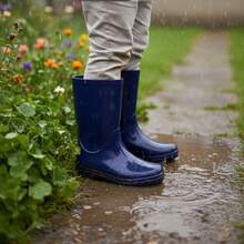 Bota Galocha Infantil Menino Azul Antiderrapante Impermeável Chuva Frio Imperdível - Visão 4