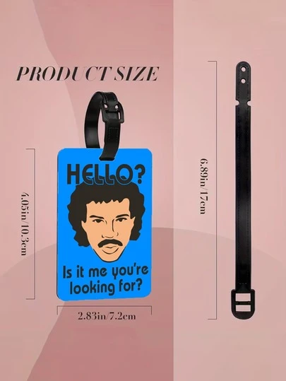 Etiquetas de equipaje divertidas - Lindo dibujo animado retro con cita humorística, de cuero de PU brillante y colorido para maletas, mochilas, bolsas de gimnasio - Accesorio de viaje ideal para niños, niñas, hombres y mujeres.