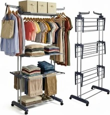 Clothes Airer Clothes Drying Rack 4-Tier Foldable Heavy Duty Laundry Washing Dry Hanging Hanger - View 2