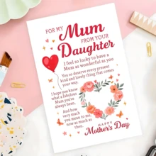 1 PC A Sweet Single Mother's Day Card From A Daughter To Her Mother, Containing Heartfelt Wishes, Perfect For Expressing Love And Gratitude To Mothers On Special Occasions And Celebrations. - One Size Fits All - View 6