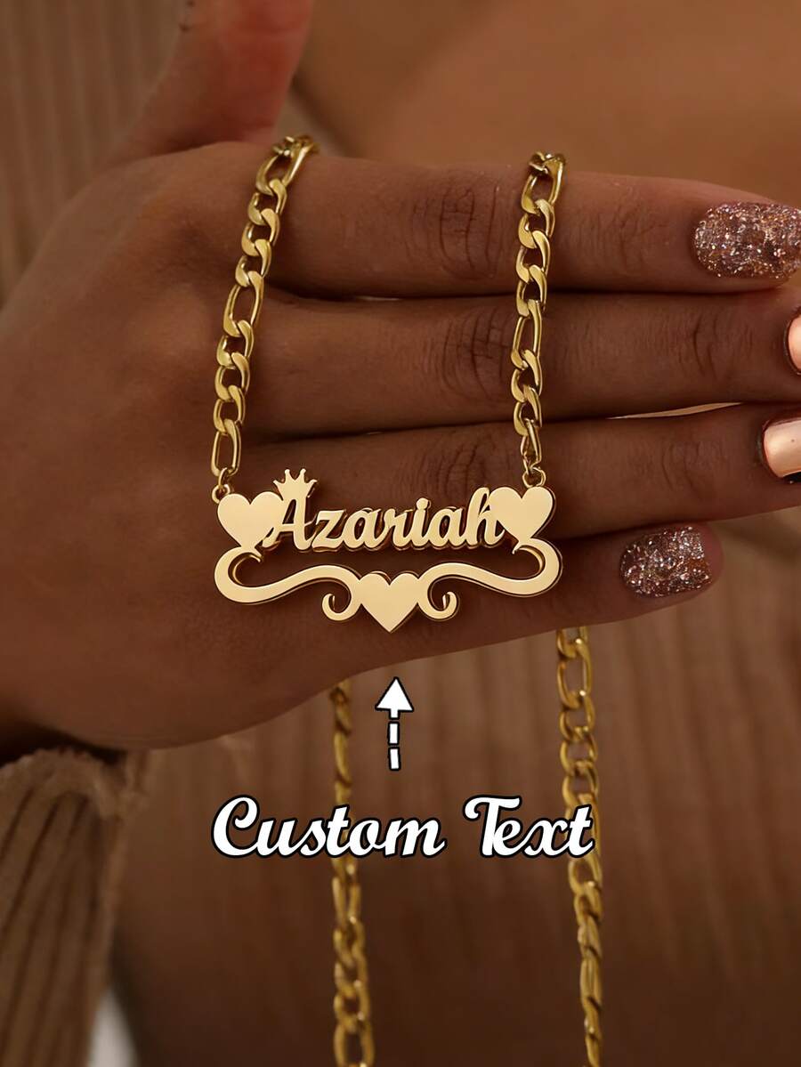 定制款不锈钢双层项链，心形英文字母吊坠，是送给情侣、朋友、家人、母亲节及其他场合的理想礼物。金色和银色可选，秋季时尚百搭，可调节长度，简约休闲，个性化定制，是送给女友、妈妈、家人、朋友、女儿的独特礼物，适合周年纪念日、情人节、母亲节、生日、毕业典礼、日常佩戴、婚礼、舞会等场合。 - 愛心皇冠多色 - 查看 1