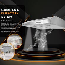 Campana Para Cocina Extractora 60 cm Acero Inoxidable con 3 Velocidades y Luz LED - Tipo de Enchufe A USA (110-127V) - Ver 1