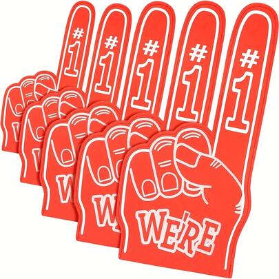 1pc 17.5" Oversized Foam Finger With "We're Number 1" Design, Sports Cheering Glove Suitable For Cheerleading Performances At Various Sports Events, Sports Matches, Schools And Stadiums, Sports Fan Accessory To Express "It's Goin' Down", EVA Material, Multipurpose For Football Games, Basketball Games, Party Favors, Cheering Props, Atmosphere Creators, Game Gifts, Sports Gifts