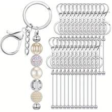 Bộ 16 móc khóa hạt cườm rỗng, phụ kiện tự làm móc khóa hạt cườm bằng hợp kim kẽm, thích hợp để làm mặt dây chuyền, móc khóa tự làm và quà tặng trang sức. - Bộ móc khóa (dây chuyền) - Xem 9