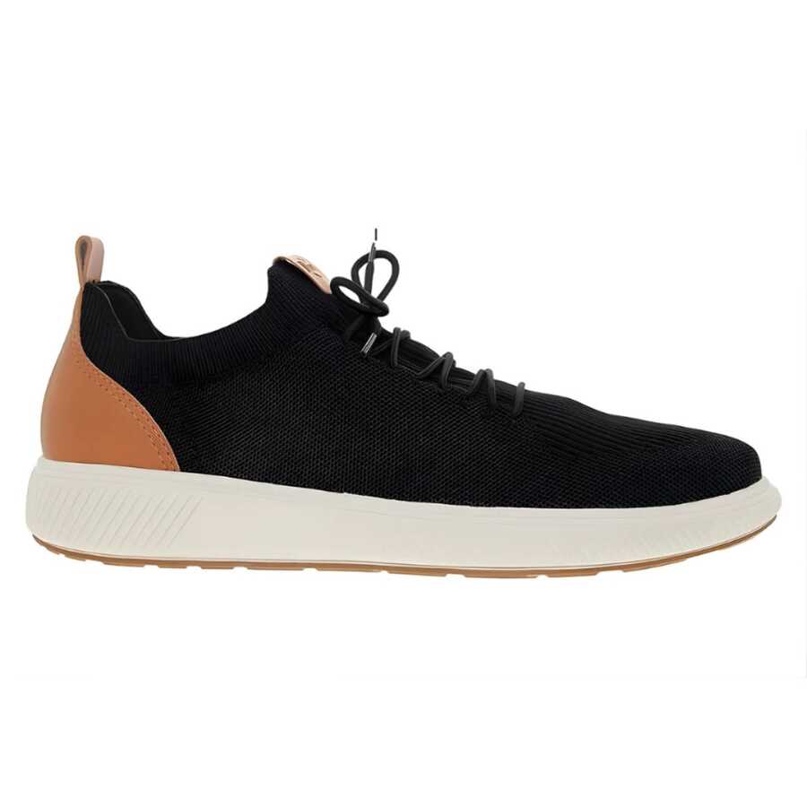 BR Sport Tênis Masculino Tecido Respirável Knit de Calce Fácil Uso Dia Dia ou Trabalho Super Macio Original - Preto - Visão 1