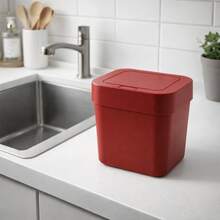 4L Trash Can With Easy-Open Click Lid For Sink, Kitchen, Office, Bathroom - Small, Compact, Colorful, Multipurpose - 黑色 - 查看 1