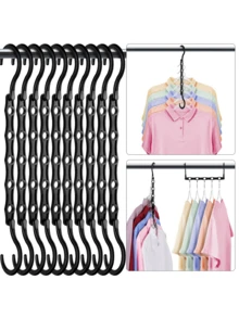 [Delivery Within 2-7 Days In The United States]10-Piece Set, Black Multi-Purpose Clothes Hooks With Reinforced Plastic Anti-Slip Design. Versatile Hanging Solution For Closets, Balconies, And Bathrooms. Sleek Black Finish Complements Any Home Decor While Resisting Dirt. Constructed From Thick, High-Strength Plastic For Exceptional Durability And Flexibility. Anti-Slip Coating Ensures Secure Holding Of Garments. Compatible With Hangers Of Varying Thicknesses To Maximize Space And Storage Efficiency. Ideal For: Practical For Organizing Clothes In Wardrobes, Drying Small Items On Balconies, Or Hanging Towels In Bathrooms. An Ideal Gift For Occasions Like Housewarmings Or New Year Celebrations-It Solves Storage Challenges While Conveying Thoughtful Convenience. A Cost-Effective Choice For Enhancing Home Organization. - Nhiều màu - Xem 12